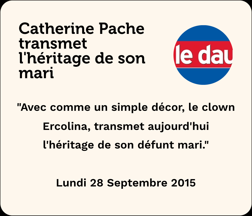 Catherine Pache transmet l'héritage de son mari Carlo Colombaioni | Clown Ercolina